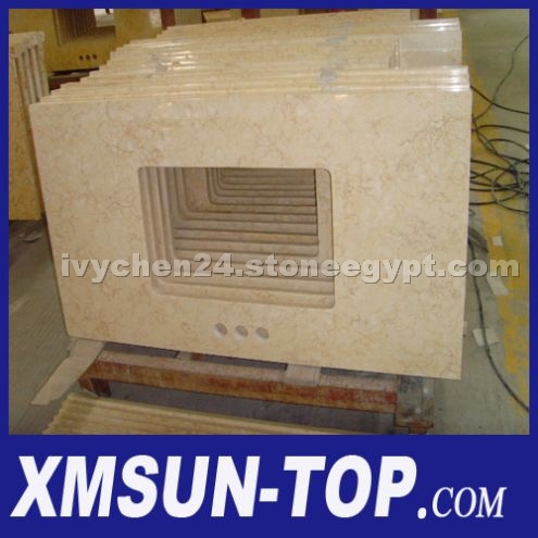 Egyption Beige Marble Bathroom Vanity Top
