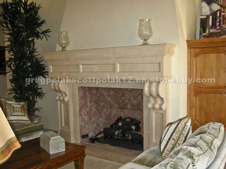 Limestone Fireplace