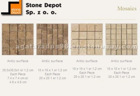 Antic surface travertine mosaic