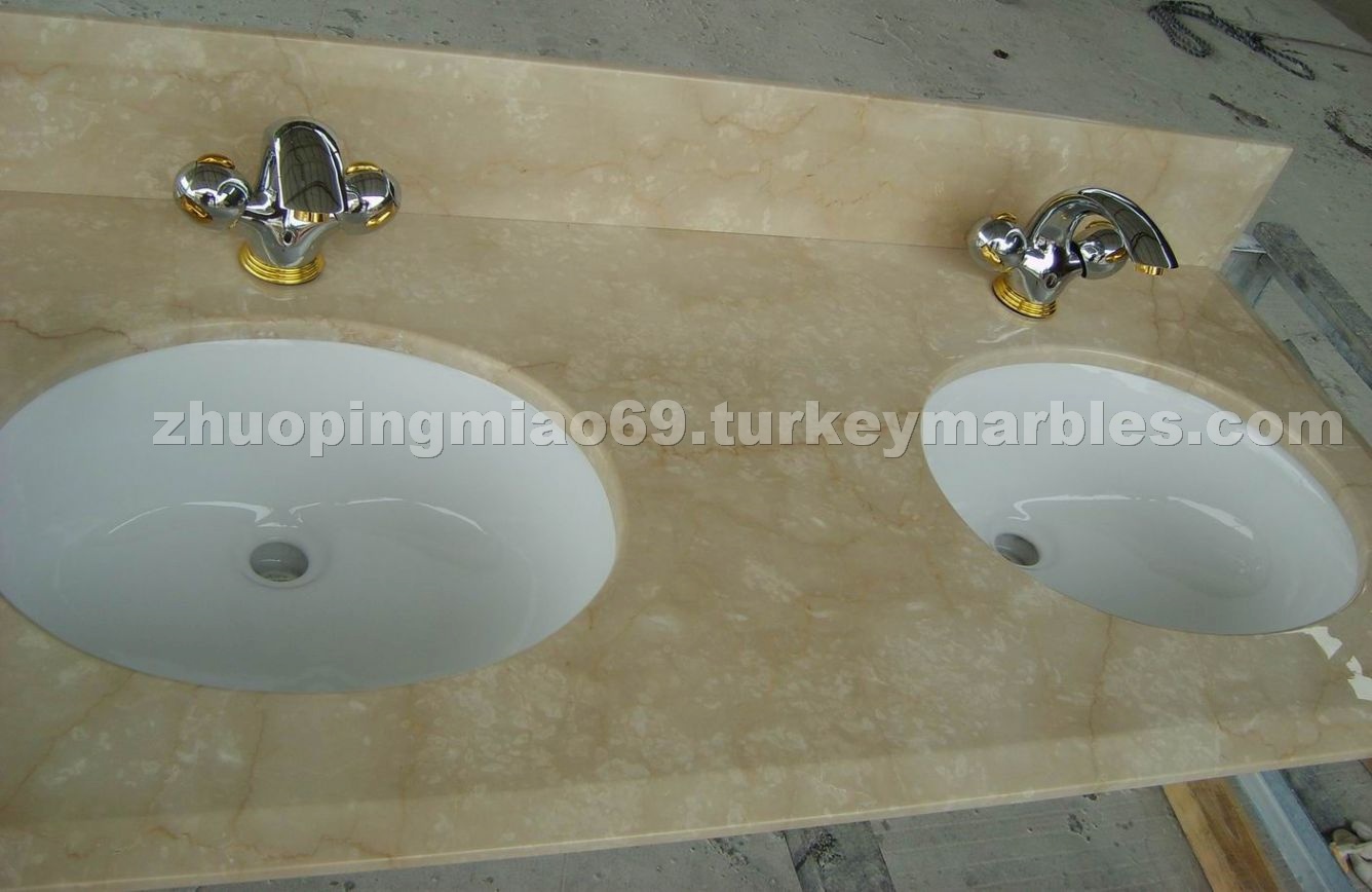 Vanity top beige marble