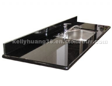 Black granite countertop