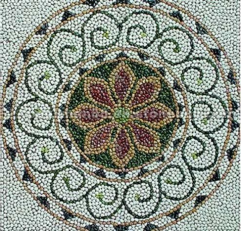 Multi Color Pebble Mosaic Stone Medallions Multi Color Pebble Mosaic Stone Medallions