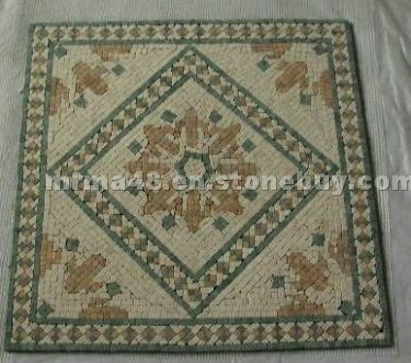 Travertine mosaic medallion