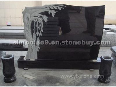 Shanxi black headstone monument YFX-TE-124 Shanxi black headstone monument YFX-TE-124