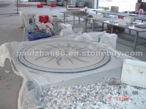 White Marble Mosaic Medallion White Marble Mosaic Medallion