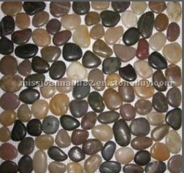 Pebble stone on net,mixed pebble,cobble Pebble stone on net,mixed pebble,cobble