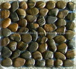 Pebble stone on net,stripe pebble,cobble Pebble stone on net,stripe pebble,cobble