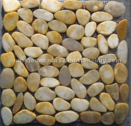 Pebble stone on net,flat pebble Pebble stone on net,flat pebble