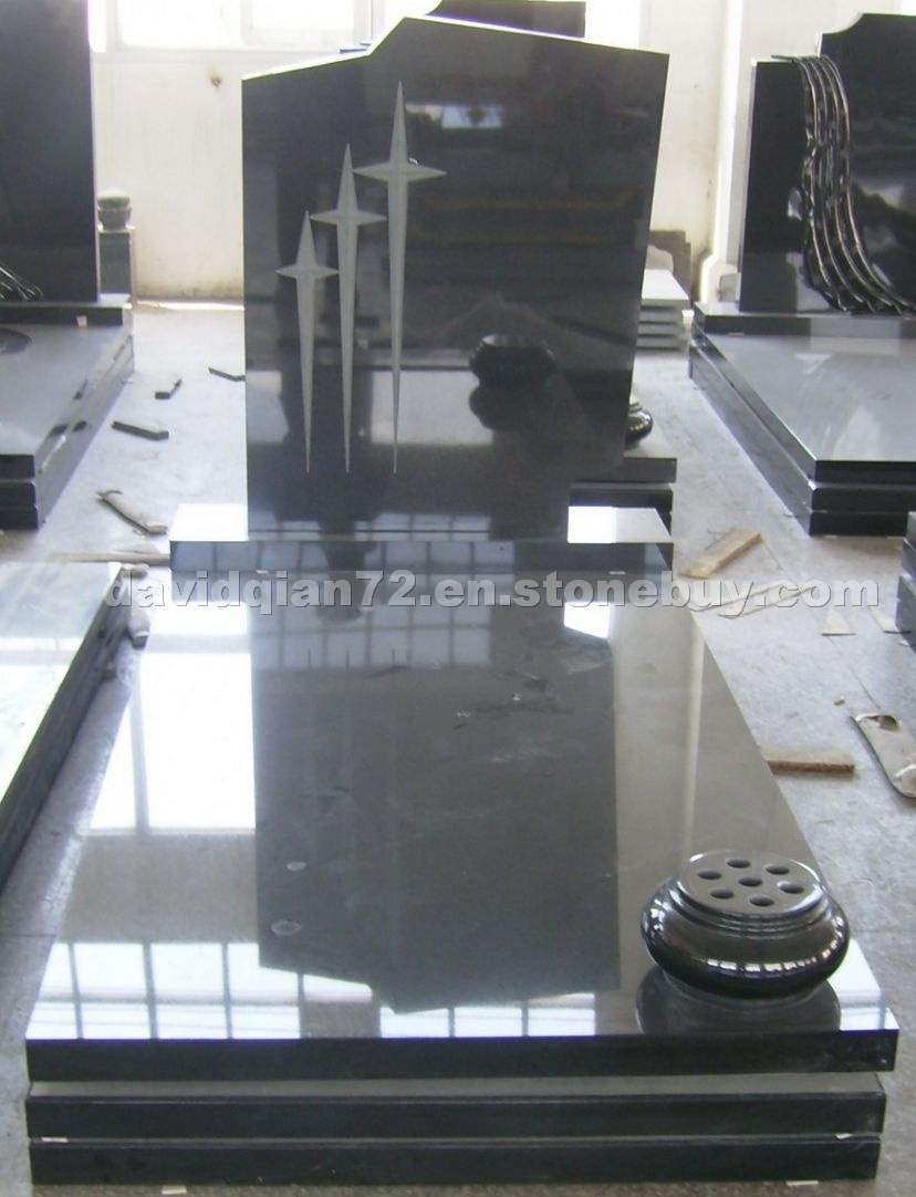 Chinese shanxi black granite tombstone