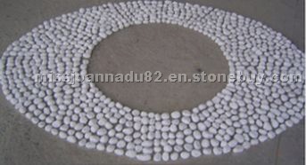 Pebble stone on net,white tumble pebble Pebble stone on net,white tumble pebble