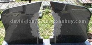 double chinese black granite gravestone