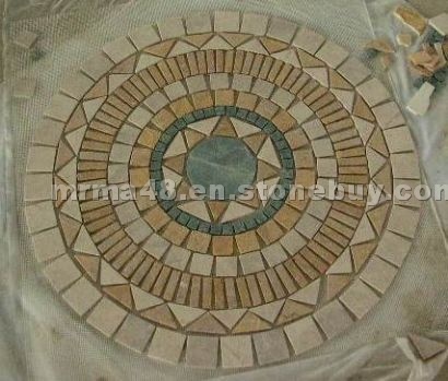 Travertine mosaic medallion