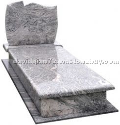 Wave Green granite gravestone