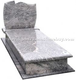 Multicolour green granite gravestone
