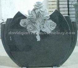 European style black granite gravestone