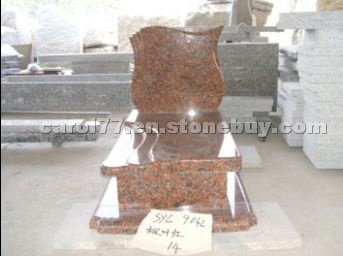 Tombstone with Red Granite