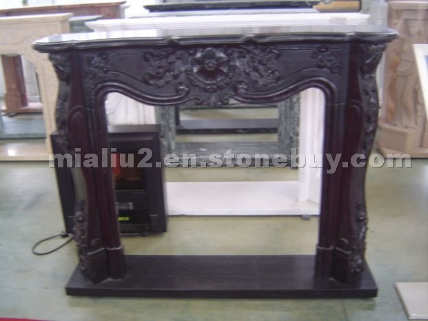 Fireplace in black marble