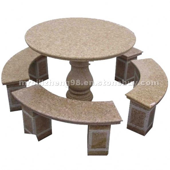 Outdoor GraniteTable and Bench