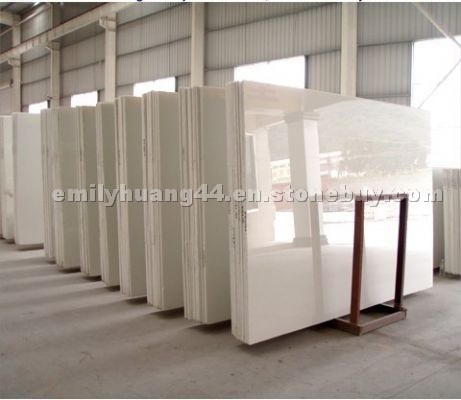 Artificial crystal white marble slab,crystal white