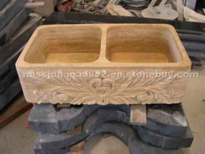 Gold Travertine Wash Basins 023
