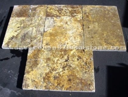 Scabos Tumbled Versailles Pattern Travertine Paver