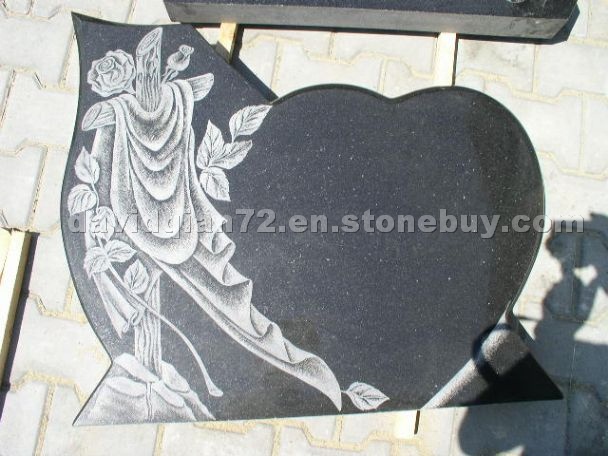 black granite headstone