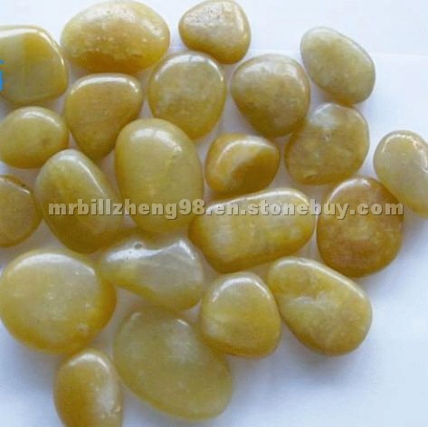 Yellow pebble, polished pebble