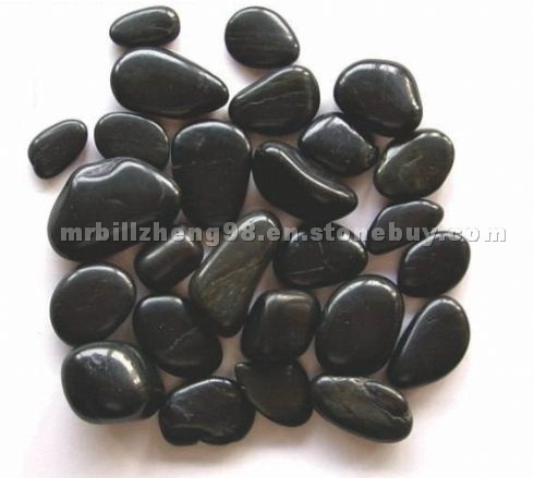 Black pebble, black polished pebble