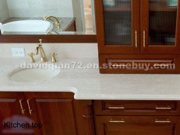 White marble kitchen countertop White marble kitchen countertop