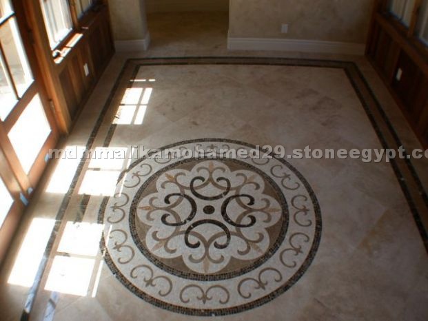 Marble Inlay Waterjet Medallion