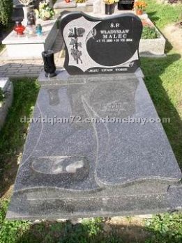 Chinese black granite gravestone