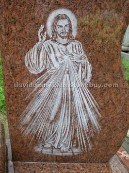 Granite red tombstone