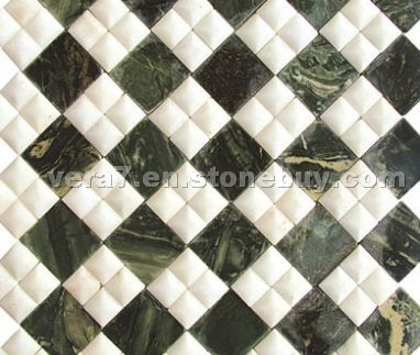 Jade Marble White with Green Marble Mosaic Jade Marble White with Green Marble Mosaic