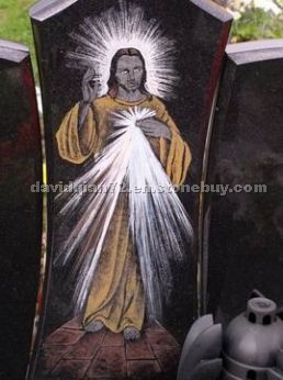 Black granite tombstone