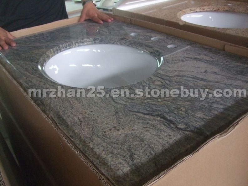 China Juparana bathroom vanity top
