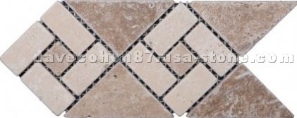 Noce Travertine Mosaic Border