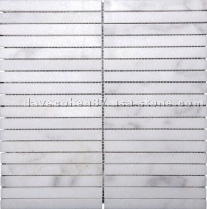 Statuario Venato 1x6 Marble Mosaic
