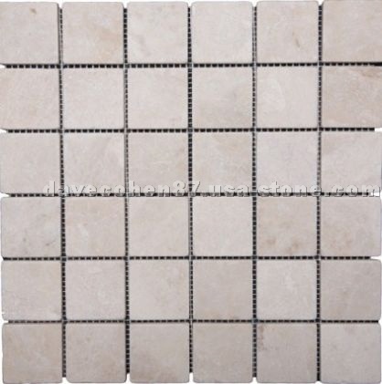 Crema Nouva Tumbled Marble Mosaic
