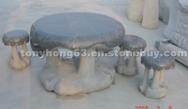 Stone table and bench 01 Stone table and bench 01