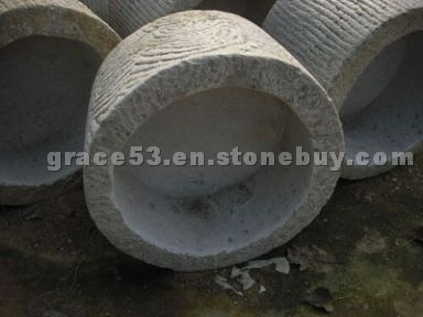 Round Granite Flower Pots