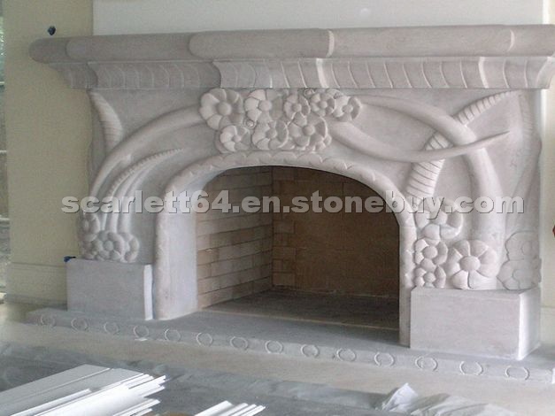 White Sandstone Fireplace White Sandstone Fireplace