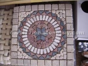 Travertine Mosaic Medallion, Rosette