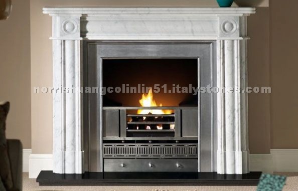 Carrara white marble Fireplace