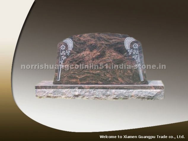 Red stone tombstone