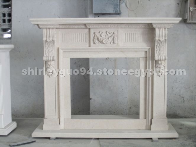 Galala Beige Egypt Beige marble Fireplace