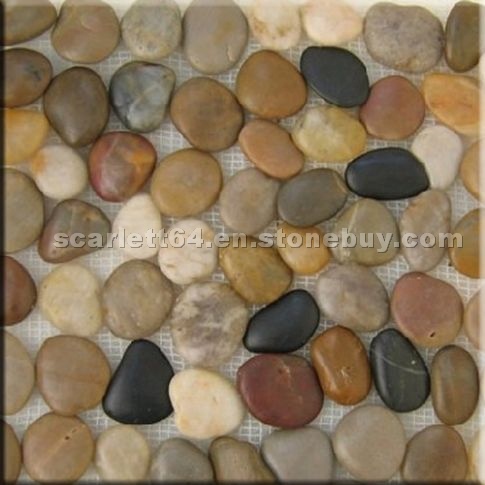Polished Mix Color Pebble Tile Polished Mix Color Pebble Tile