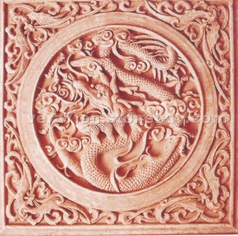 Red sandstone embossment etching