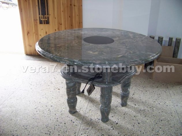 Round green marble table Round green marble table