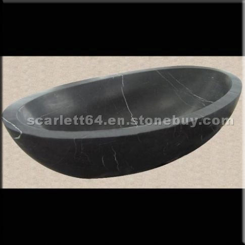 Black White Mable Stone Bath Tub