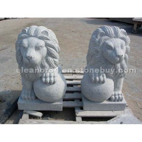 Granite, sculpture, lion